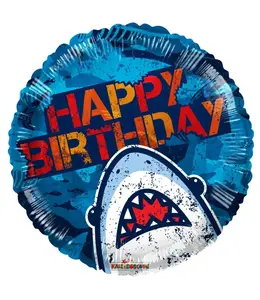 Conver 18 inch BIRTHDAY SHARK Foil Balloons