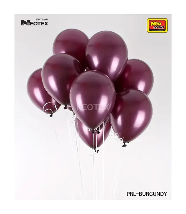 Neotex 12 Inch Latex Balloons 100 ct-Pearl Burgundy