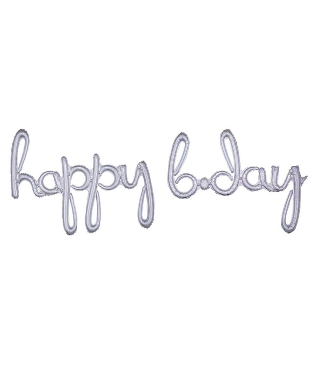 Amscan Inc. Balloon Script Phrase "Happy Bday" - Holographic