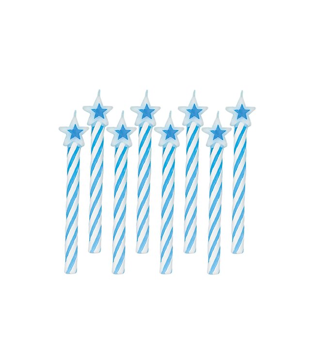 Amscan Inc. Spiral Candles w/Star Topper - Blue