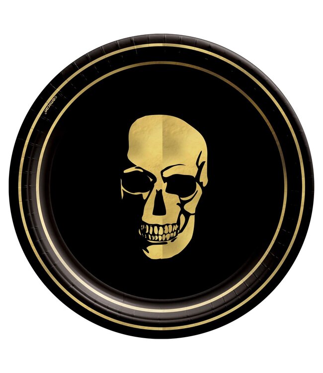 Amscan Inc. Glam Boneyard 7" Metallic Round Plates