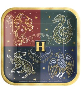 Amscan Inc. Harry Potter Hogwarts United 9" Metallic Plate Squares