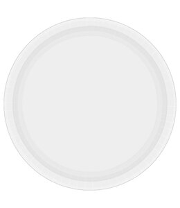 Amscan Inc. Frosty White Value Paper Round Plates, 7"