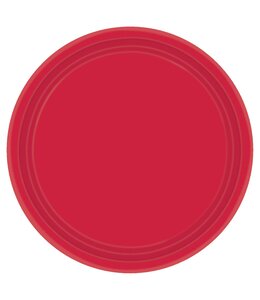 Amscan Inc. Apple Red Value Paper Round Plates, 7"