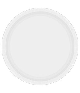 Amscan Inc. Frosty White Value Paper Round Plates, 9"