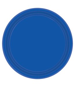 Amscan Inc. Bright Royal Blue Value Paper Round Plates, 9"