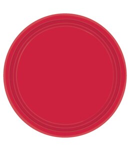 Amscan Inc. Apple Red Value Paper Round Plates, 9"