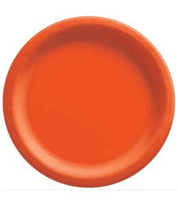 Amscan Inc. 6 3/4" Round Paper Plates, Mid Ct. -  Orange Peel