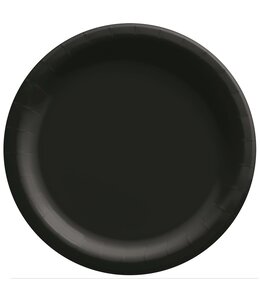 Amscan Inc. 6 3/4" Round Paper Plates, Mid Ct. -  Jet Black