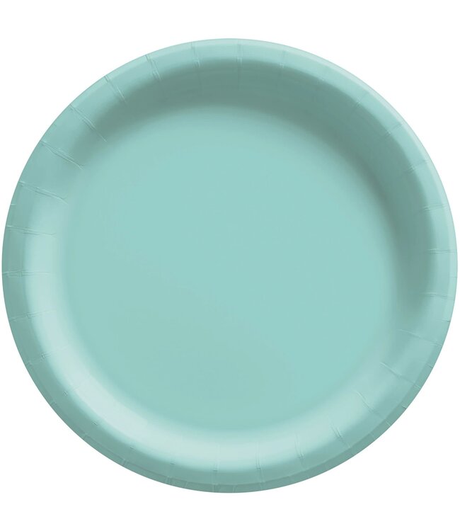 Amscan Inc. 6 3/4" Round Paper Plates, Mid Ct. -  Robin's-Egg Blue