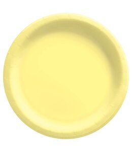 Amscan Inc. 6 3/4" Round Paper Plates, Mid Ct. -  Light Yellow