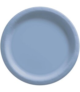 Amscan Inc. 8 1/2" Round Paper Plates, Mid Ct. -  Pastel Blue
