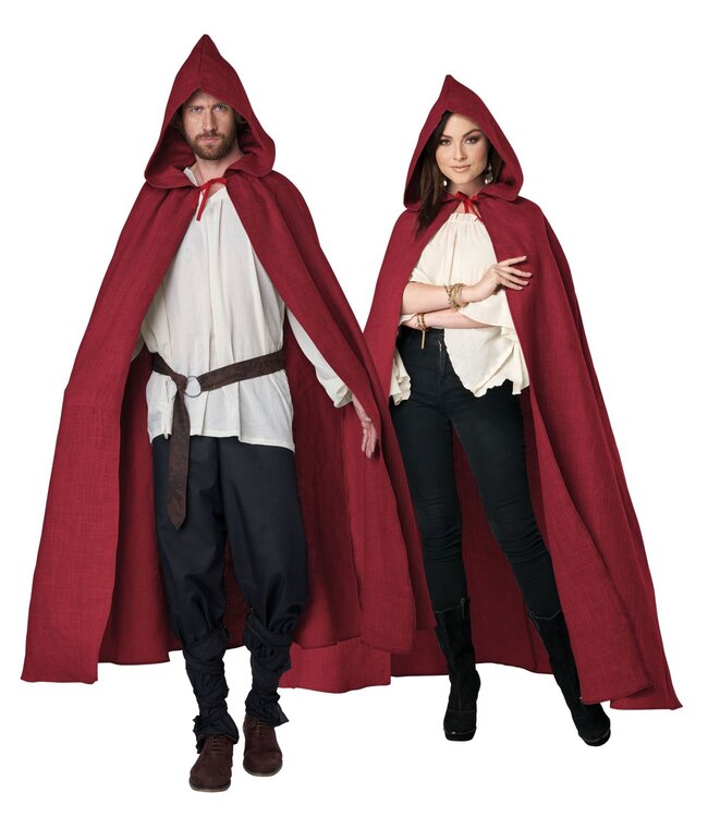 California Costumes Hooded Cloak Crimson/ Adult - ONE SIZE
