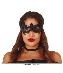 Fiestas Guirca Lace Sequins Mask-Super Hero Batgirl Black