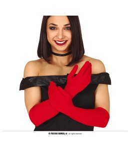 Fiestas Guirca Elbow Gloves 42 Cm-Red