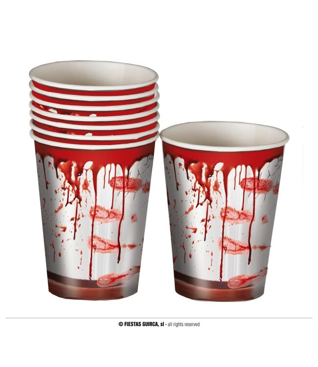 Fiestas Guirca Bloody Paper Cups 240 Ml 9 Cm 6/Pk