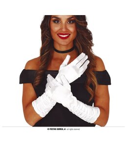 Fiestas Guirca Wrinkled Gloves 38 Cm-White