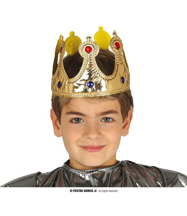 Fiestas Guirca Fabric Child King Crown Golden