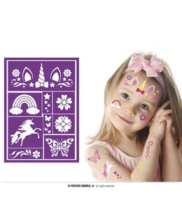 Fiestas Guirca Children's Makeup Stencil 14X20 cm-Purple Fantasy