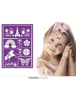 Fiestas Guirca PURPLE CHILDREN'S MAKEUP STENCIL 14X20 CMS