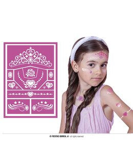 Fiestas Guirca Children's Makeup Stencil 14X20 cm-Pink Princess