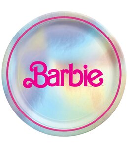Amscan Inc. Malibu Barbie 9 Inch Round Metallic Plates
