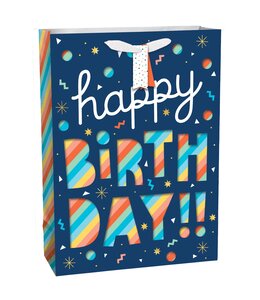 Amscan Inc. Extra Large Bag w/ hang tag (17H x 12 1/2W x 6D) Inches-Happy Birthday Cut Out