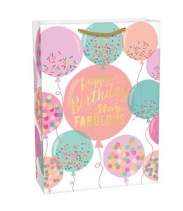 Amscan Inc. X-Large Bag w/Gift Tag (17H x 12 1/2W x 6D) Inches-Birthday Balloons