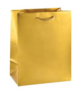 Amscan Inc. Gold Matte Medium Gift Bag (9 1/2H x 7 3/4W x 4 1/2D) Inches