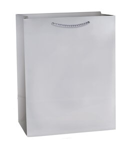 Amscan Inc. Silver Matte Medium Gift Bag (9 1/2H x 7 3/4W x 4 1/2D) Inches
