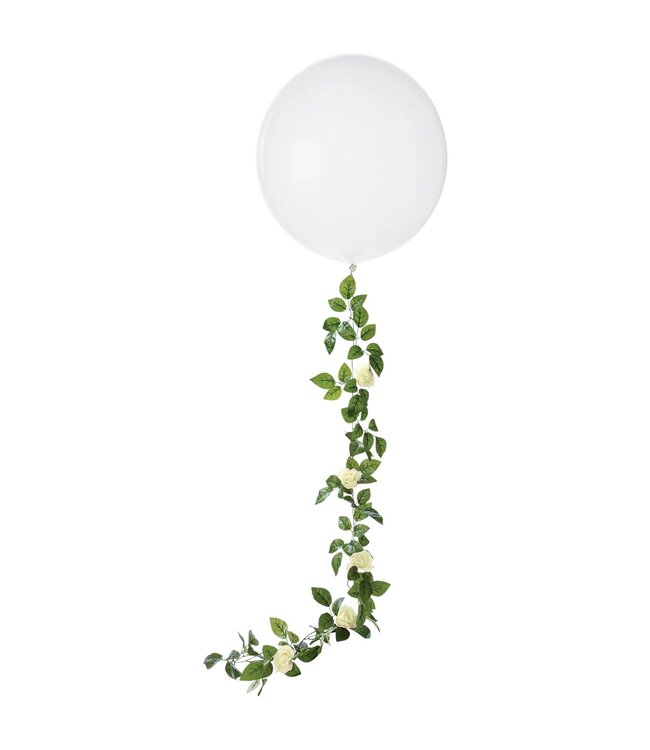 Amscan Inc. Latex Balloon w/ White Floral Balloon Tail
