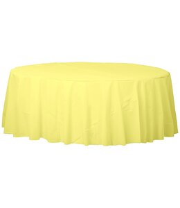 Amscan Inc. 84" Round Plastic Table Cover - Light Yellow