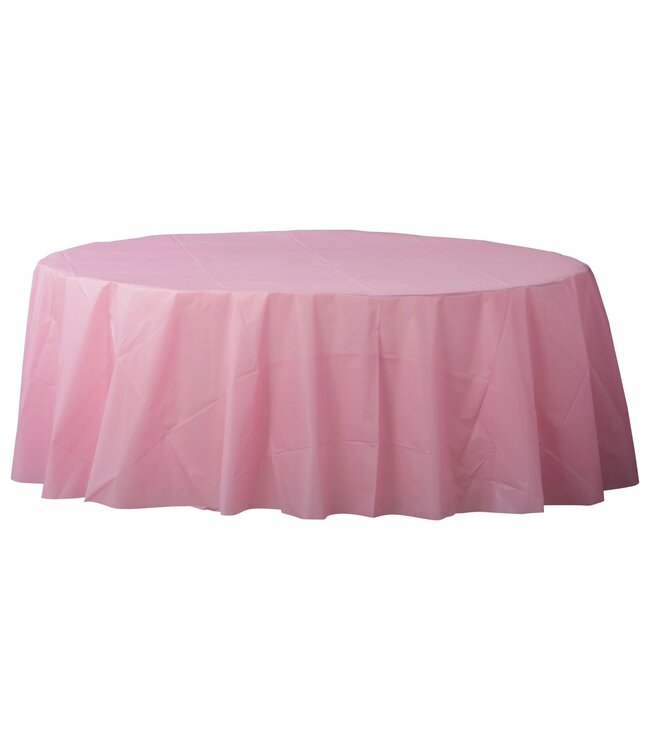 Amscan Inc. 84" Round Plastic Table Cover - New Pink