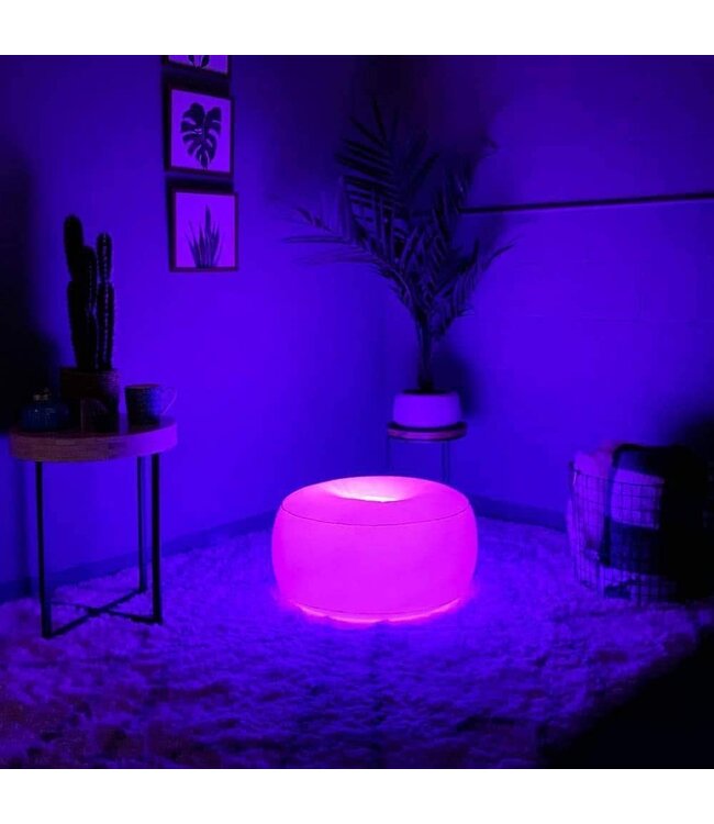 B&D Group Illuminated Color Changing Ottoman with Remote