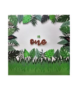 FP Party Supplies Jungle Leaves 1st Birthday Backdrop 298x220 Cm Rental