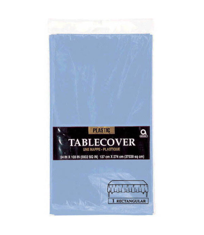 Amscan Inc. Plastic Rectangular Table Cover (54X108) Inches-Light Blue
