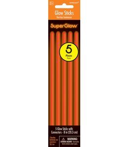 Amscan Inc. Glow Sticks-8 Inch 5/pk-Orange