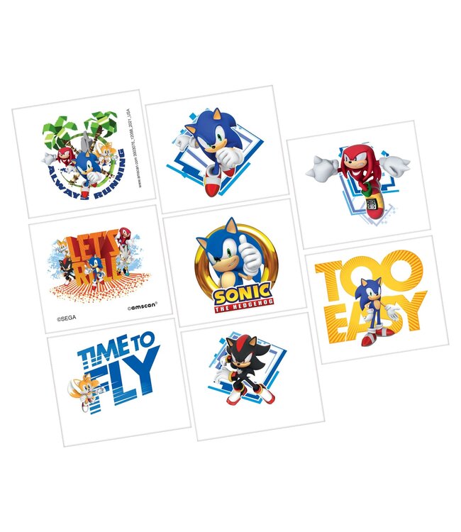 Amscan Inc. Sonic Tattoos (2" x 1 3/4") 8pcs