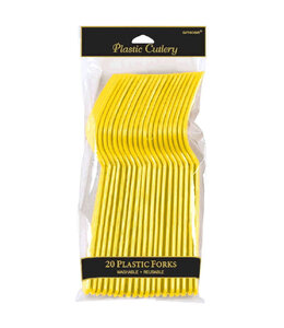 Amscan Inc. Plastic Forks 20/pk-Yellow Sunshine