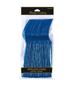 Amscan Inc. Plastic Forks 20/pk-Bright Royal Blue