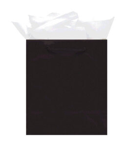 Amscan Inc. Jumbo Solid Glossy Bag (16 3/4 x 12 3/8W x 5 1/2D) Inch - Black
