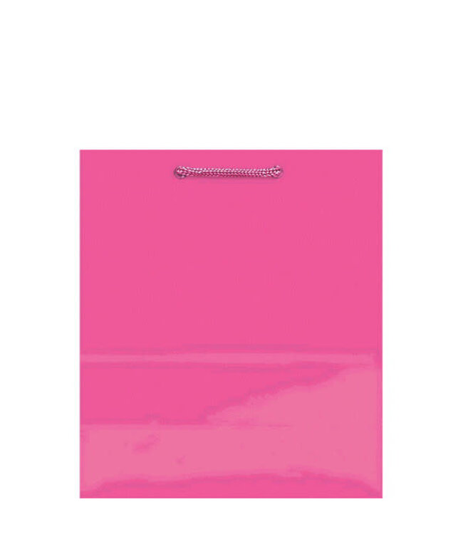 Amscan Inc. Jumbo Solid Glossy Bag (16 3/4H x 12 3/8W x 5 1/2D) Inch - Bright Pink
