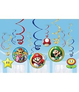 Amscan Inc. Super Mario - Swirl Decorations 12/pk