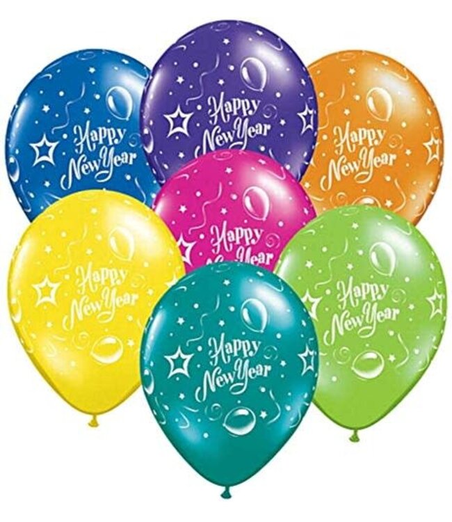 12 Inch Printed Latex Balloonss 8/pk-Happy New Year