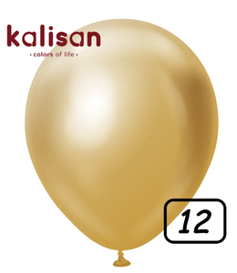 12 Inch Latex Balloons Chrome 50ct-Gold Mirror