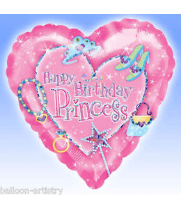 18 Inch Foil Heart Shape Balloon-Birthday Princess