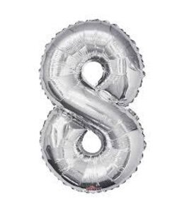 Conver USA 34 Inch Airfill Balloon Number 8 Silver