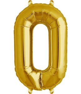 North Star Balloons 16 Inch Airfill Balloon Number 0 Gold