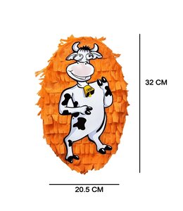 Mini Die-Cut Pinata - Orange Cow  32 cm