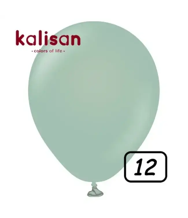 12 inch Retro Latex Balloons Winter green - 100 Pcs